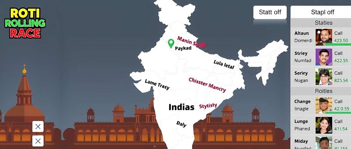 Roti Rolling Race - Download Popularity Across India Roti Rolling Race download statistics map showing popularity across different Indian states